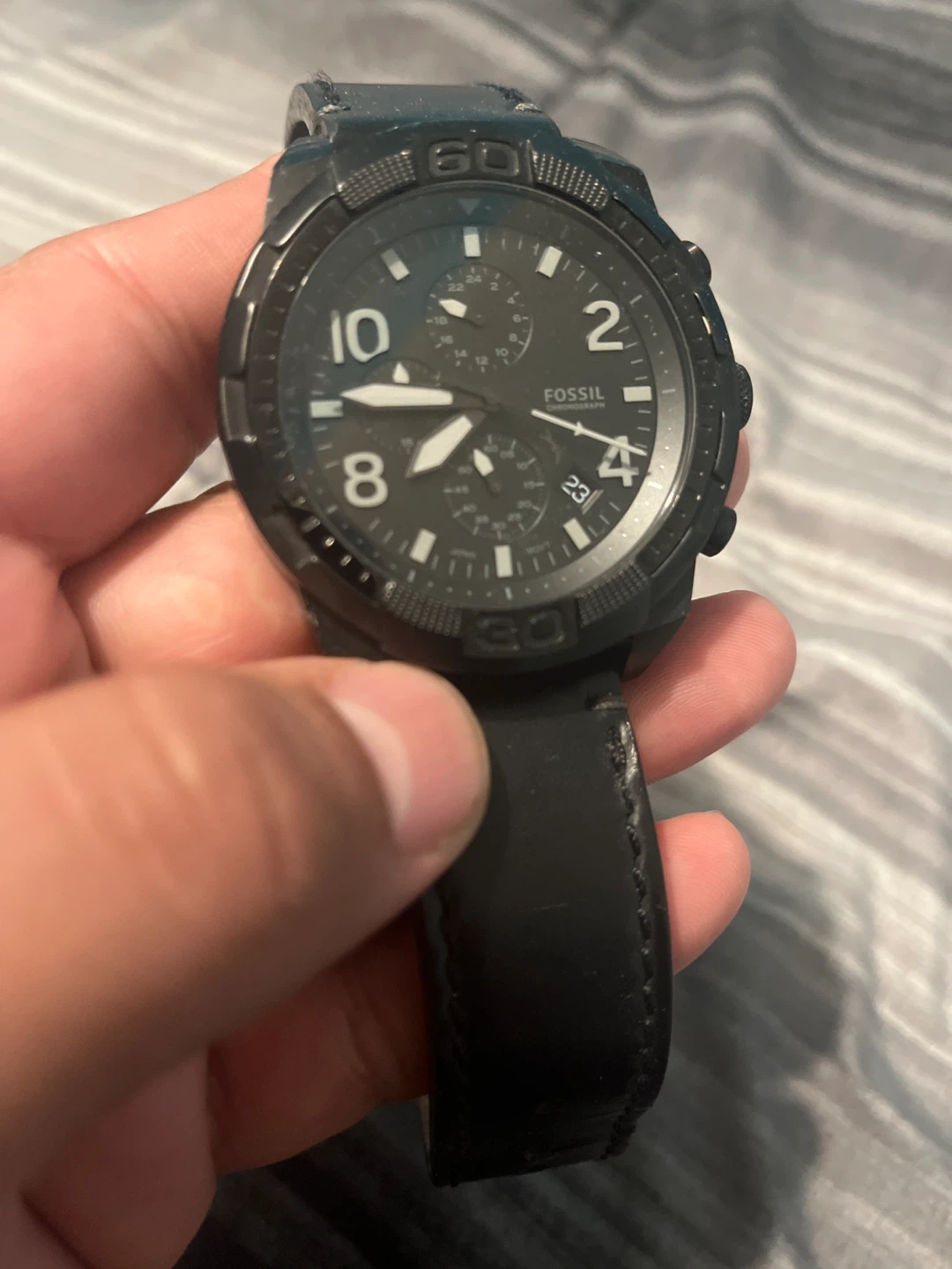 Fossil Black Leather Watch