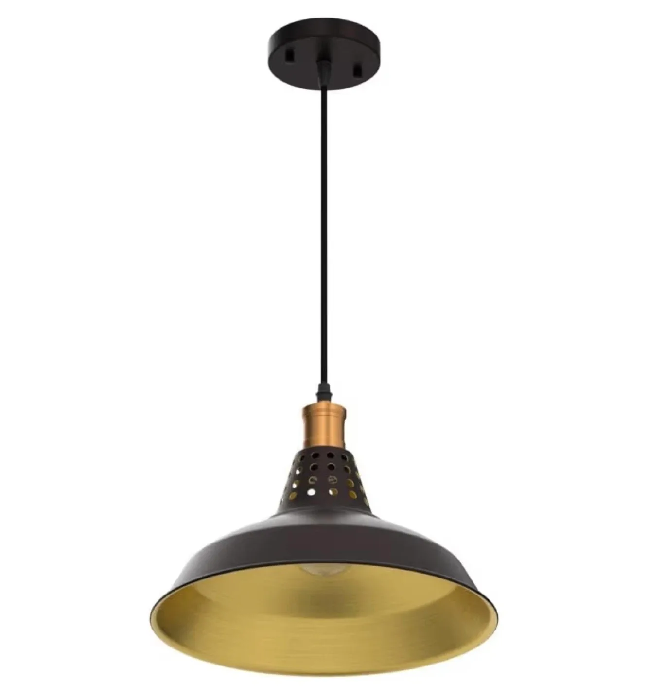 Black & Gold Industrial Style Pendant Light image indicator(2)