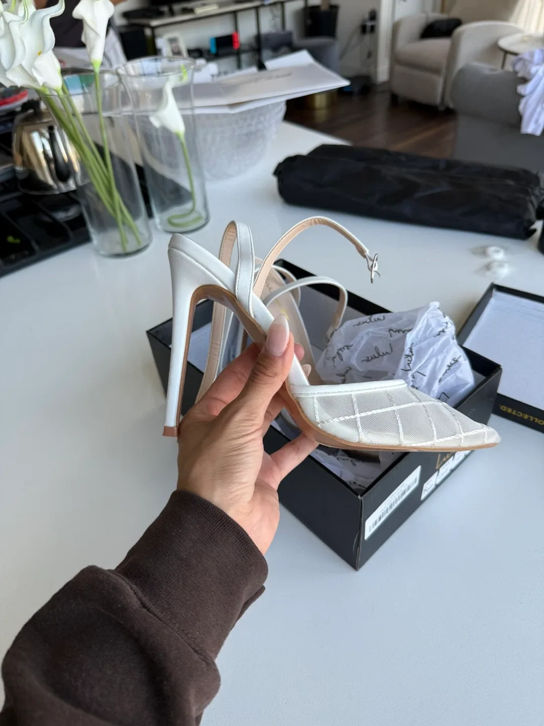 Lulus bridal White Heels - Size 7.5 thumbnail