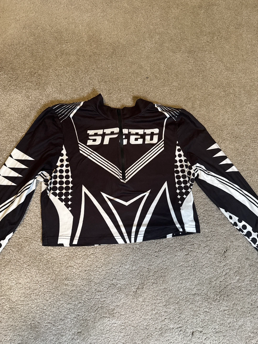 SPEED Black & White Crop Top