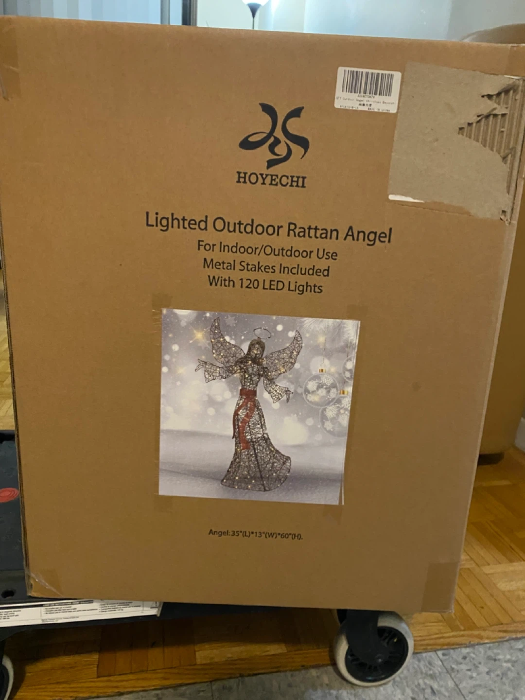 HOYECHI Lighted Outdoor Rattan Angel