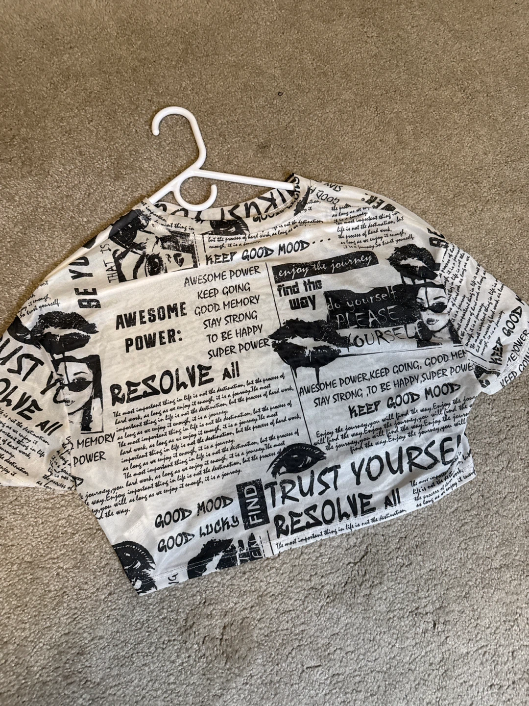 Printed Crop Top - Newspaper Style