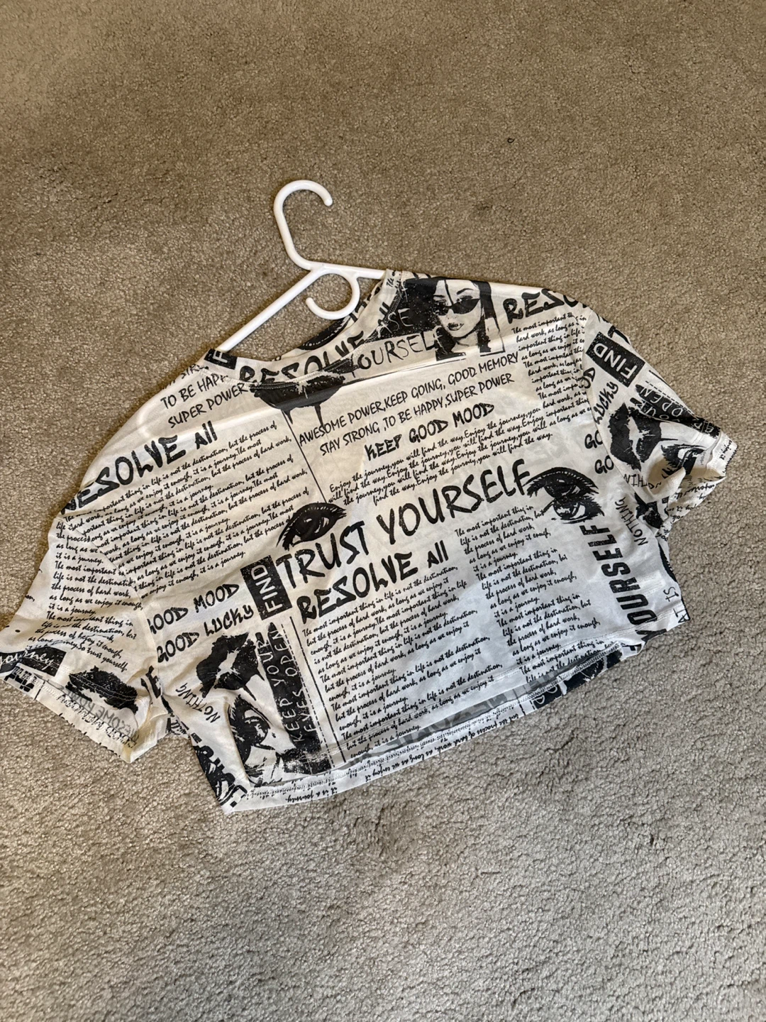 Printed Crop Top - Newspaper Style - photo 2