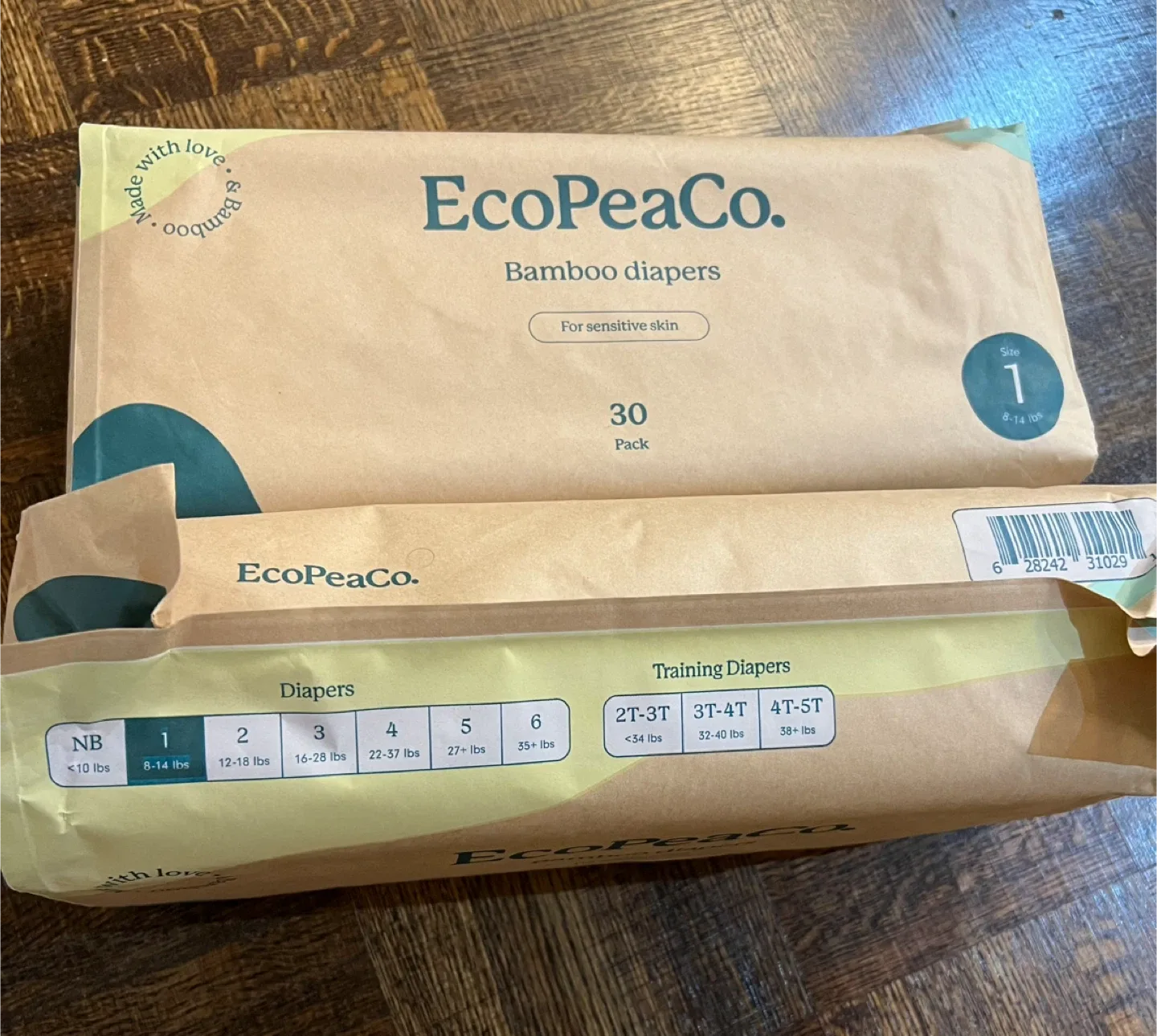 EcoPeaCo Bamboo Diapers Size 1 (8-14 lbs) - 2 Packs image indicator(2)
