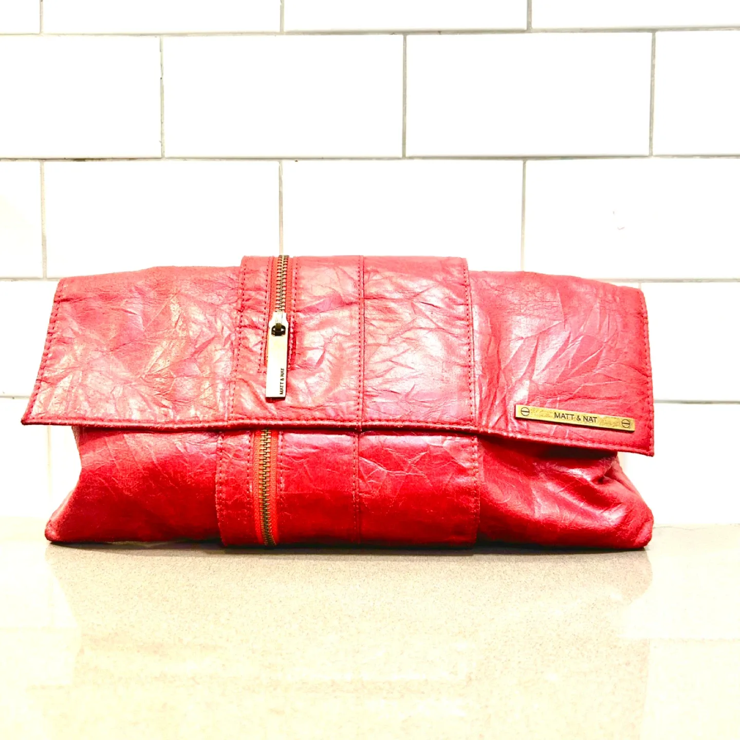 Matt & Nat Red Clutch Bag thumbnail