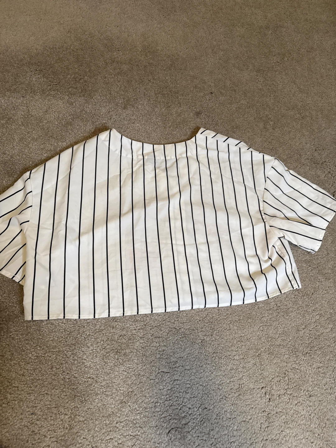 Striped Baseball Crop Top - photo 2