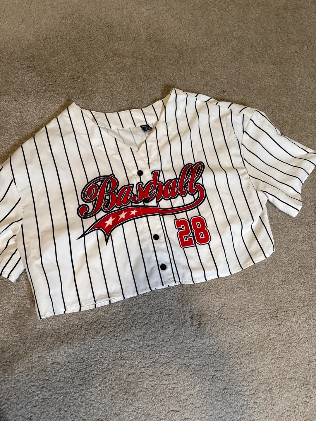Striped Baseball Crop Top
