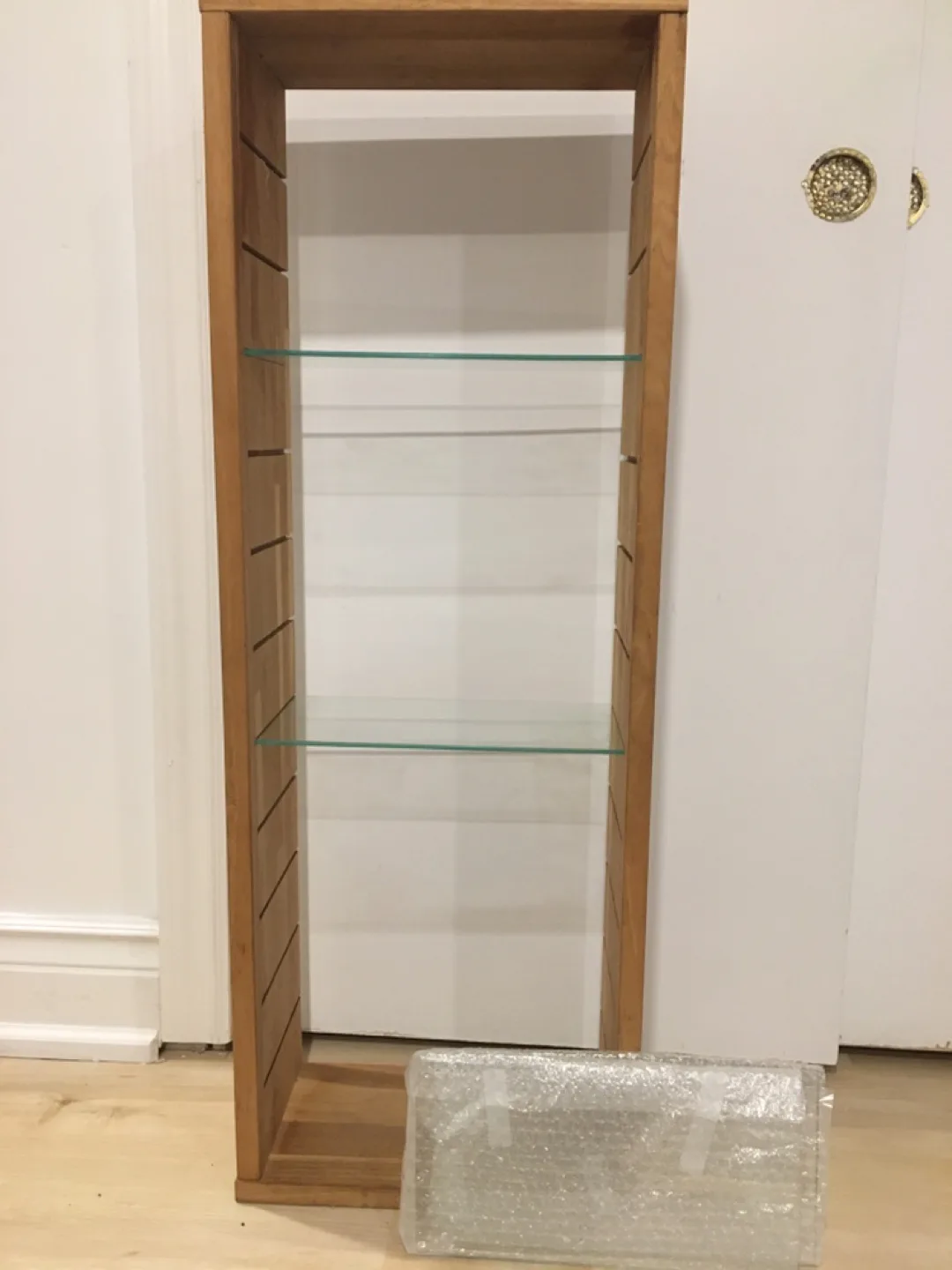Wooden Shelf with Glass Shelves thumbnail