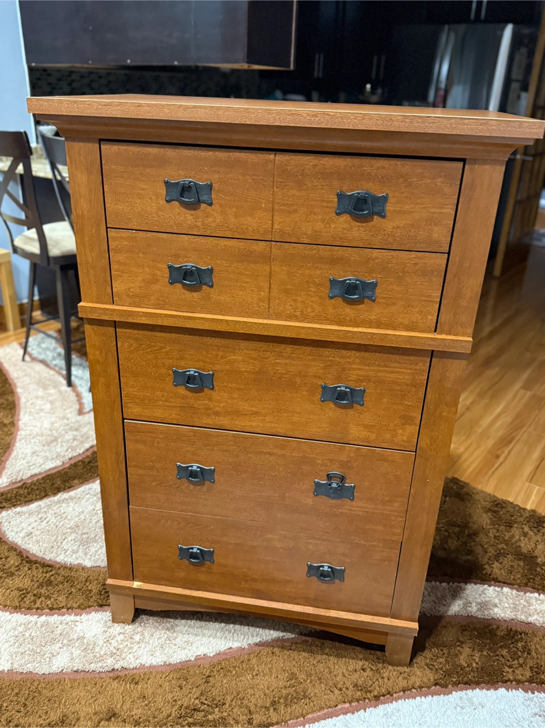 Dresser with Black Handles