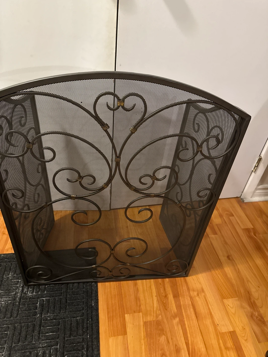 Fireplace Screen - Black Metal