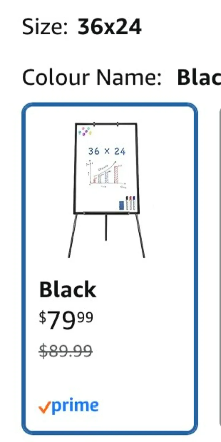Black Easel Whiteboard 36x24 image indicator(3)