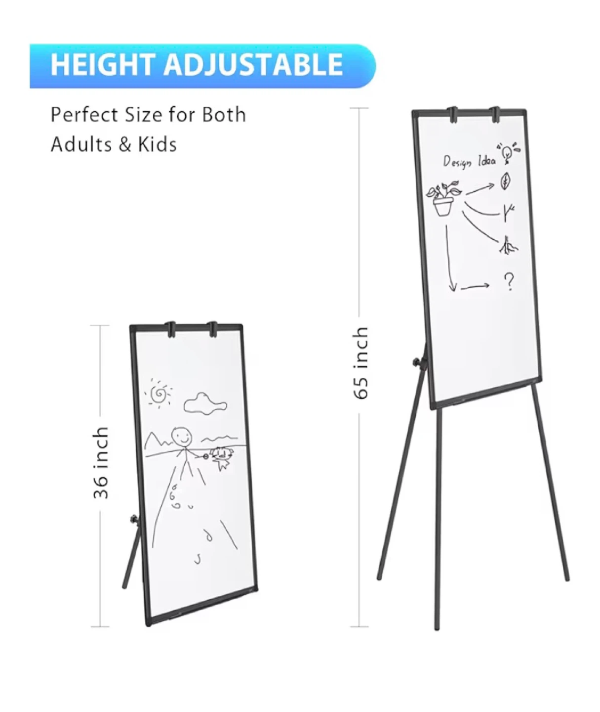 Black Easel Whiteboard 36x24 - photo 2