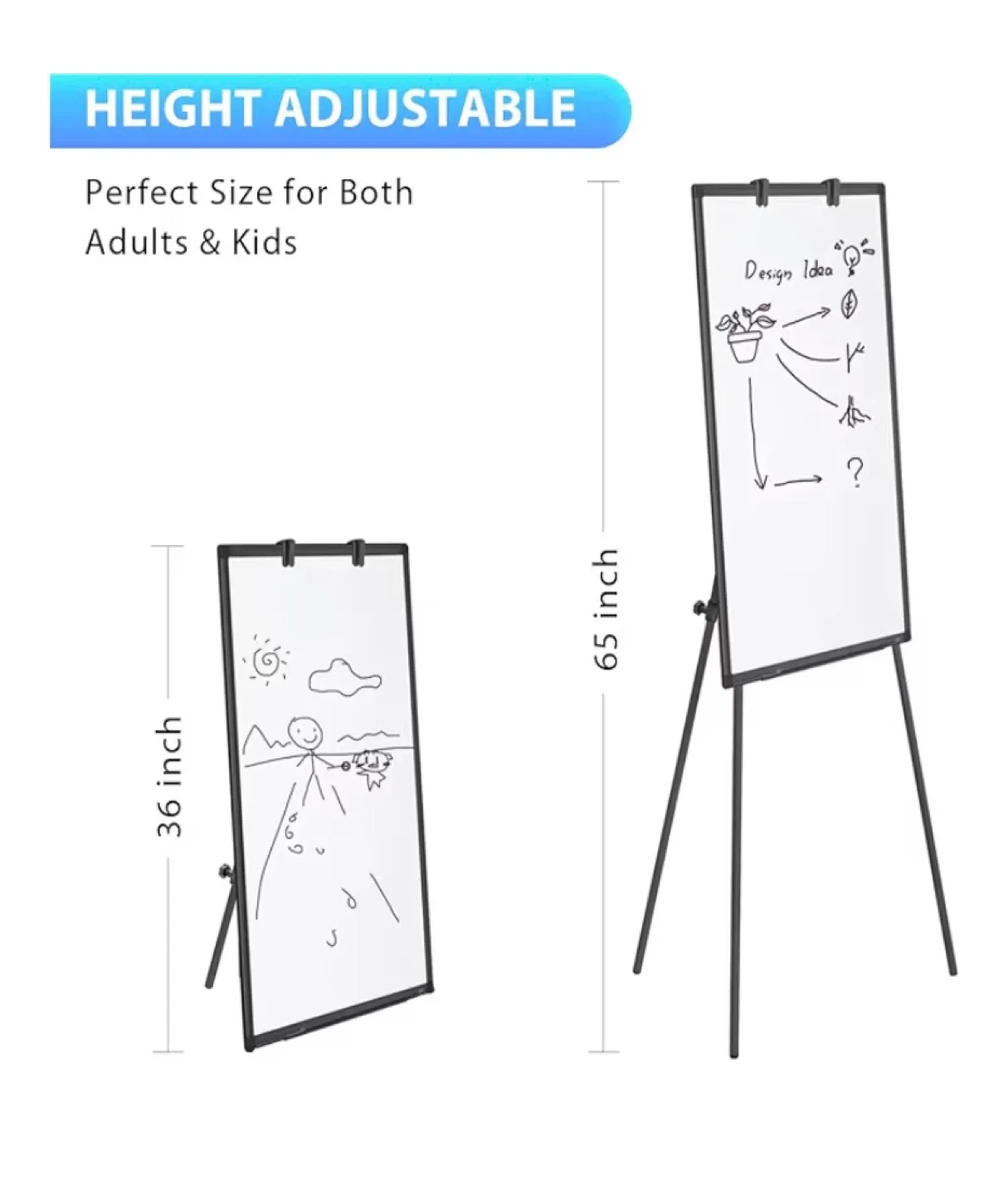 Black Easel Whiteboard 36x24 image indicator(2)