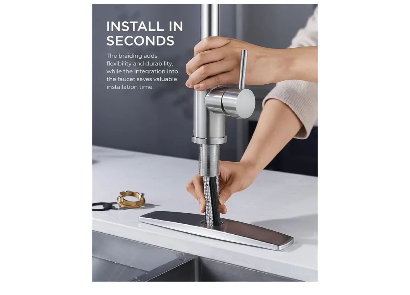 Kitchen Sink Faucet, Pull Down Sprayer image indicator(2)