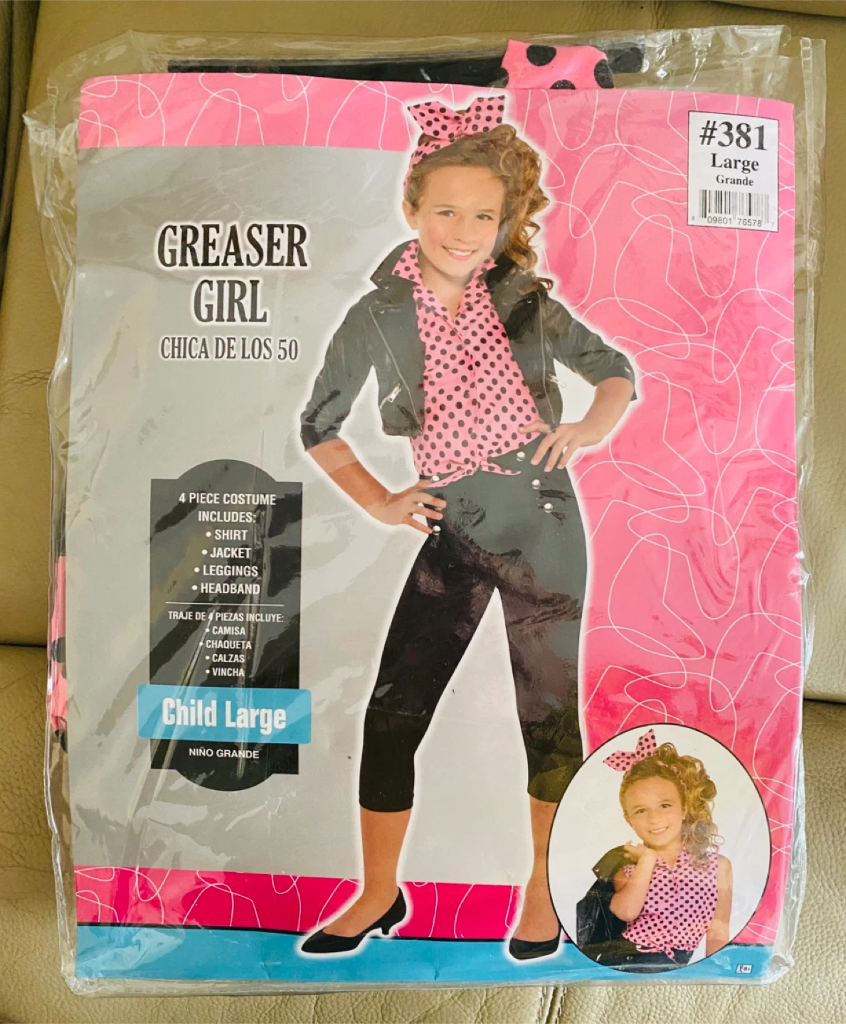 Greaser Girl Costume - Child Large