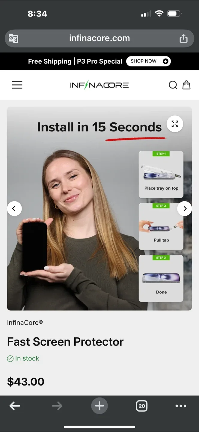 iPhone 16 Screen Protector InfinaCore Fast image indicator(3)