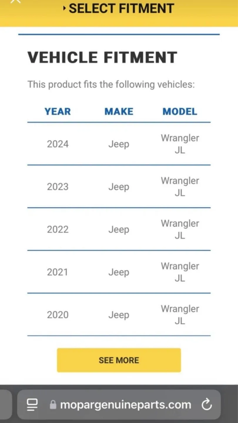 Mopar Satin Black Grille for Jeep Wrangler JL image indicator(5)