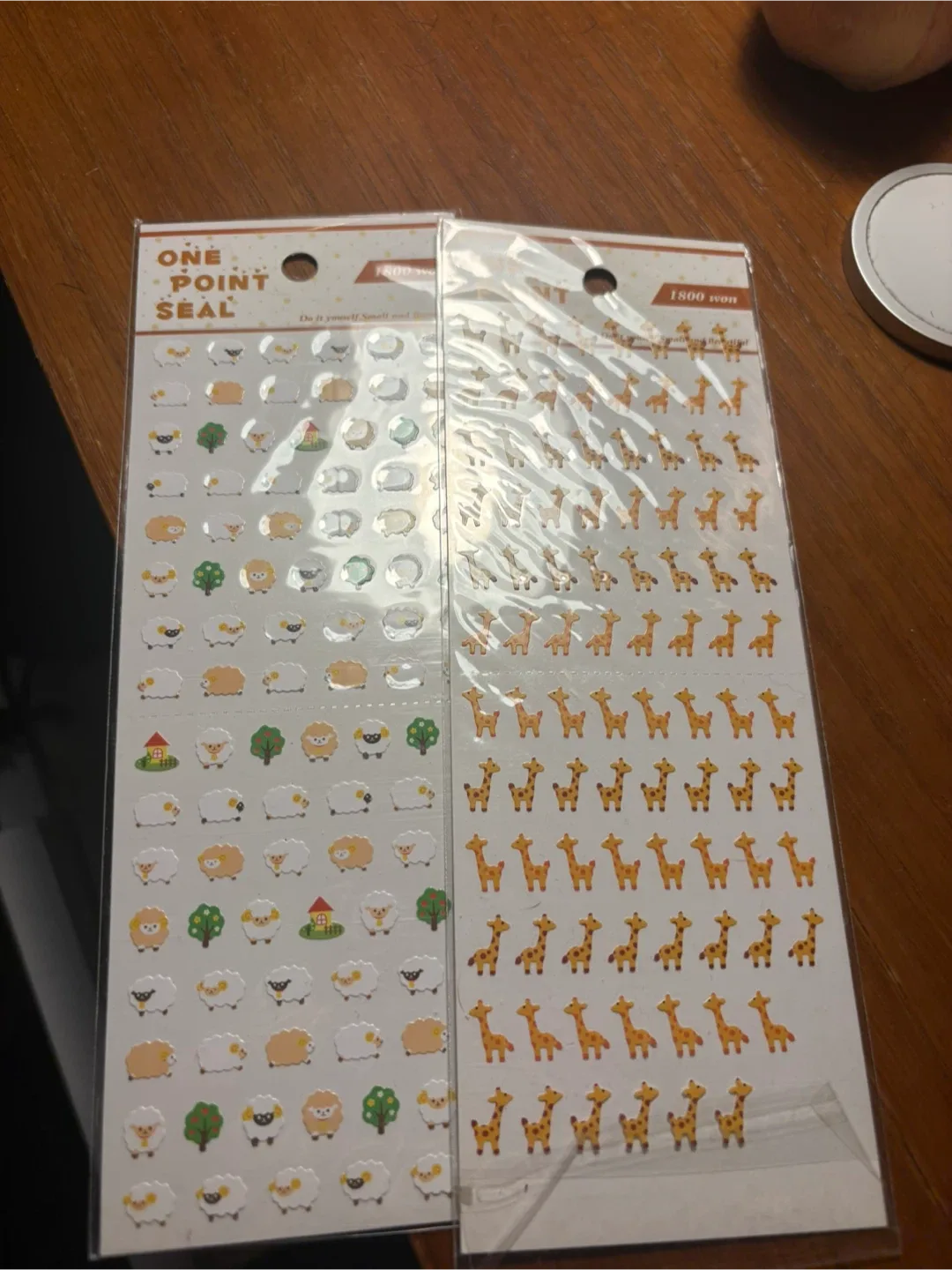 One Point Seal Stickers - Sheep & Giraffe