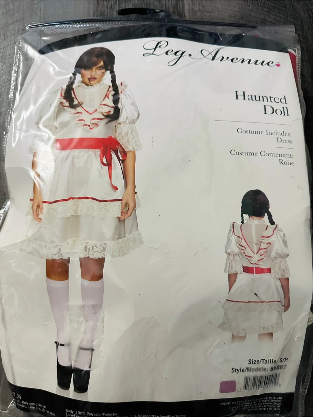 New-Haunted Doll Costume - Size Small Adult