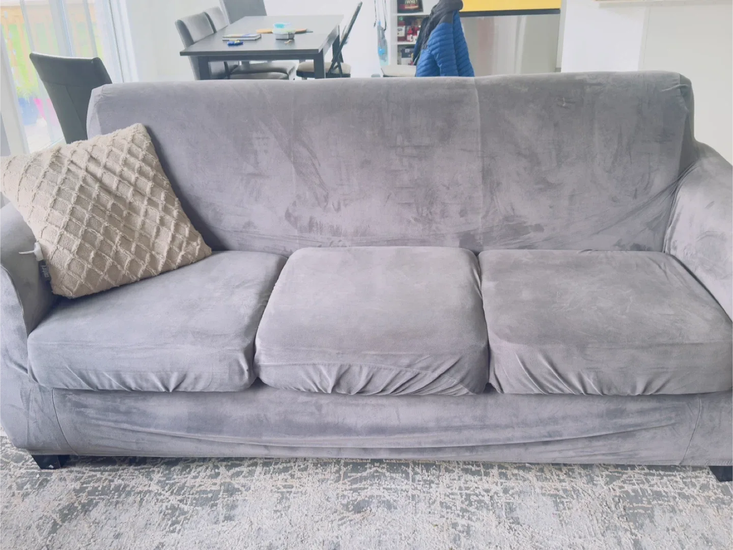 Sofa Set - Grey; 2 Ikea Cushions and cover free with it image indicator(2)