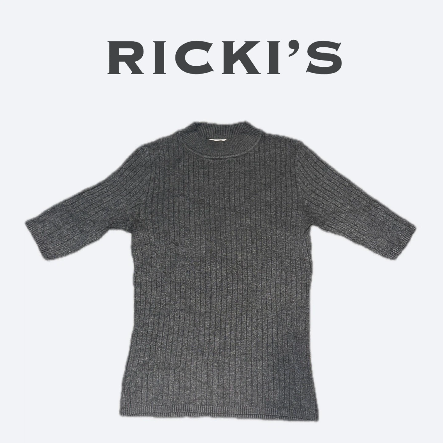 Ricki's Charcoal Ribbed Knit Top - Size XS