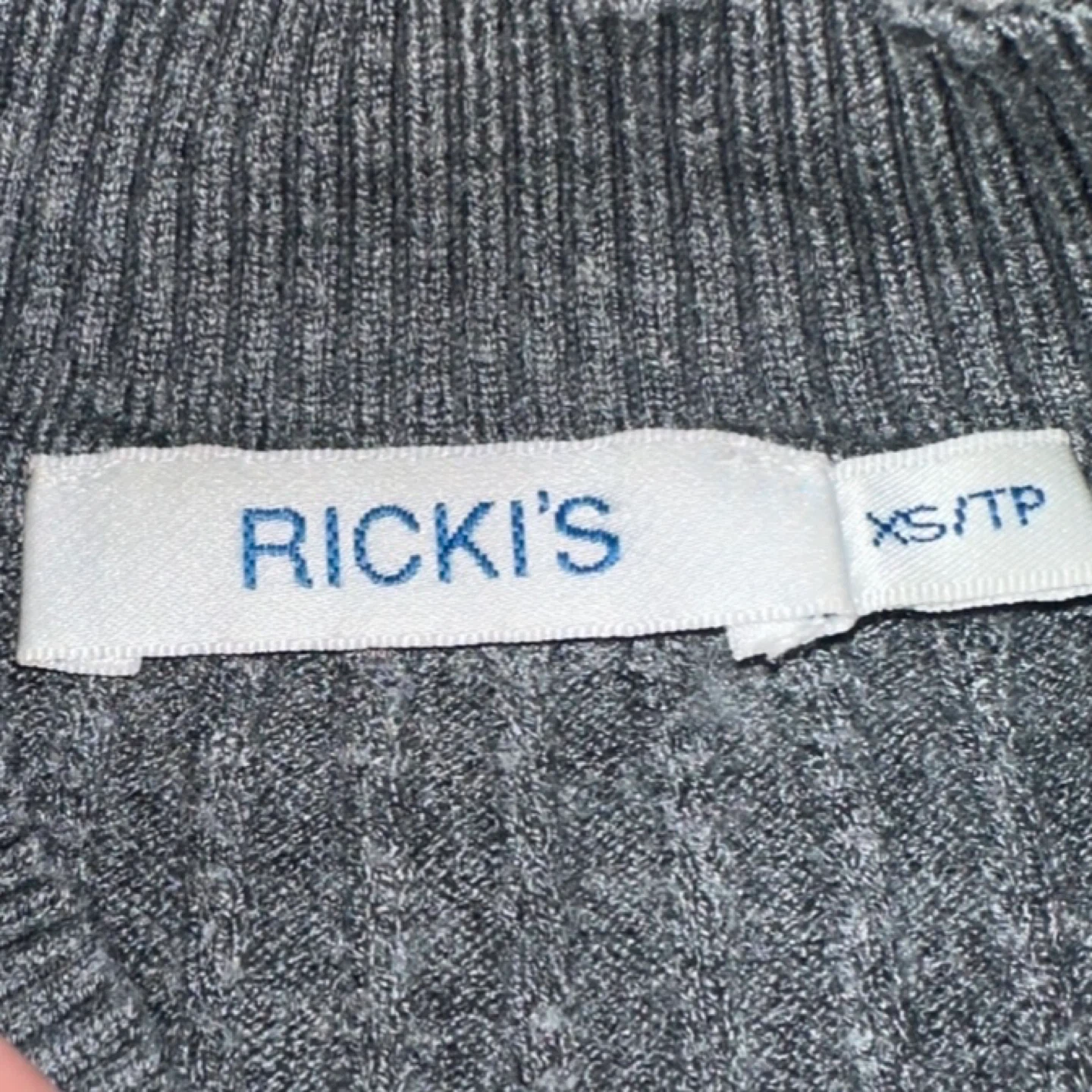 Ricki's Charcoal Ribbed Knit Top - Size XS - photo 2