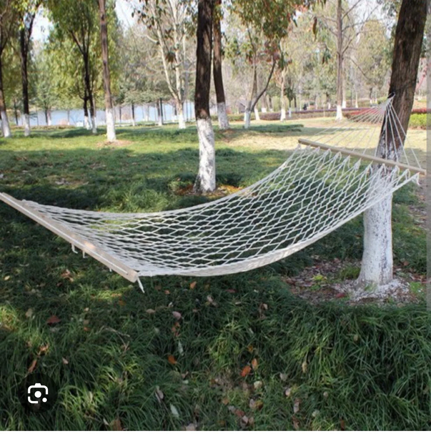 Hammock with Wooden Spreader Bars