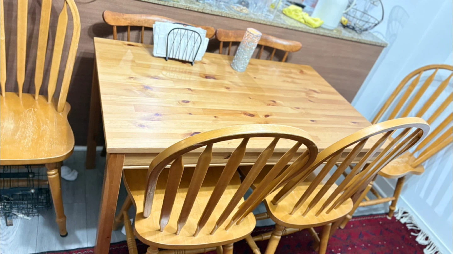 Wooden Dining Table with 4 Chairs - photo 3