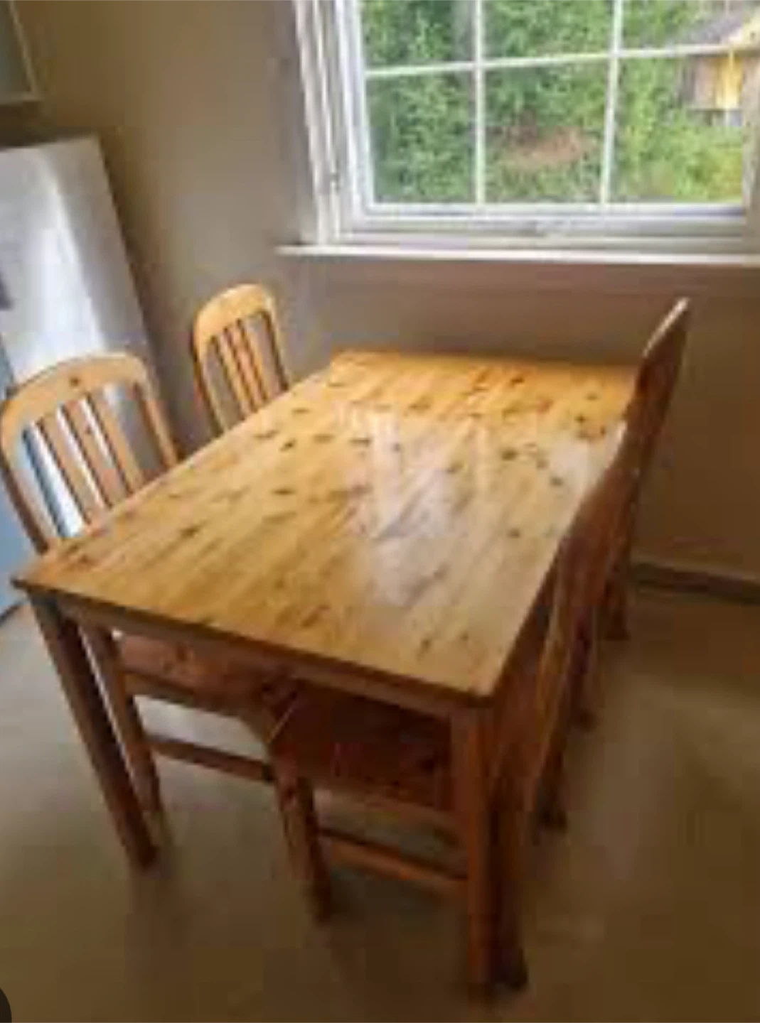 Wooden Dining Table with 4 Chairs