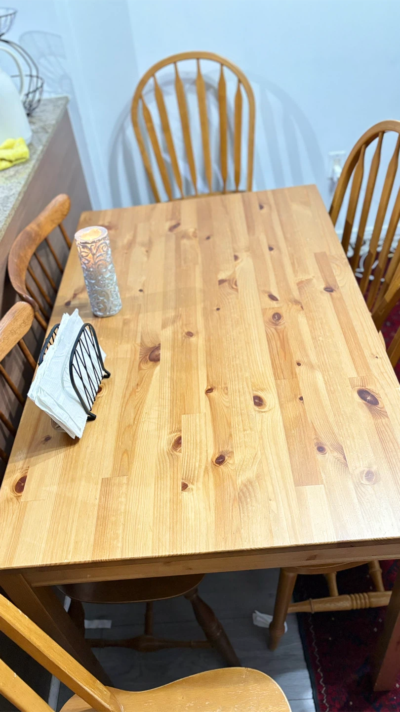 Wooden Dining Table with 4 Chairs - photo 2