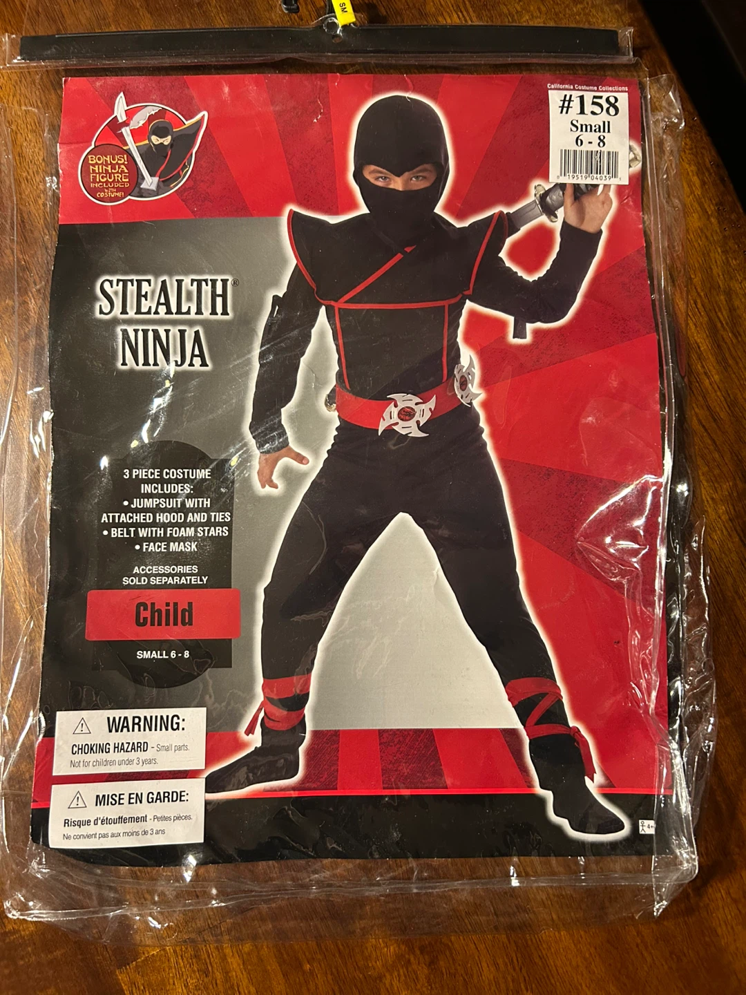 Stealth Ninja Costume - Child Size Small (6-8)