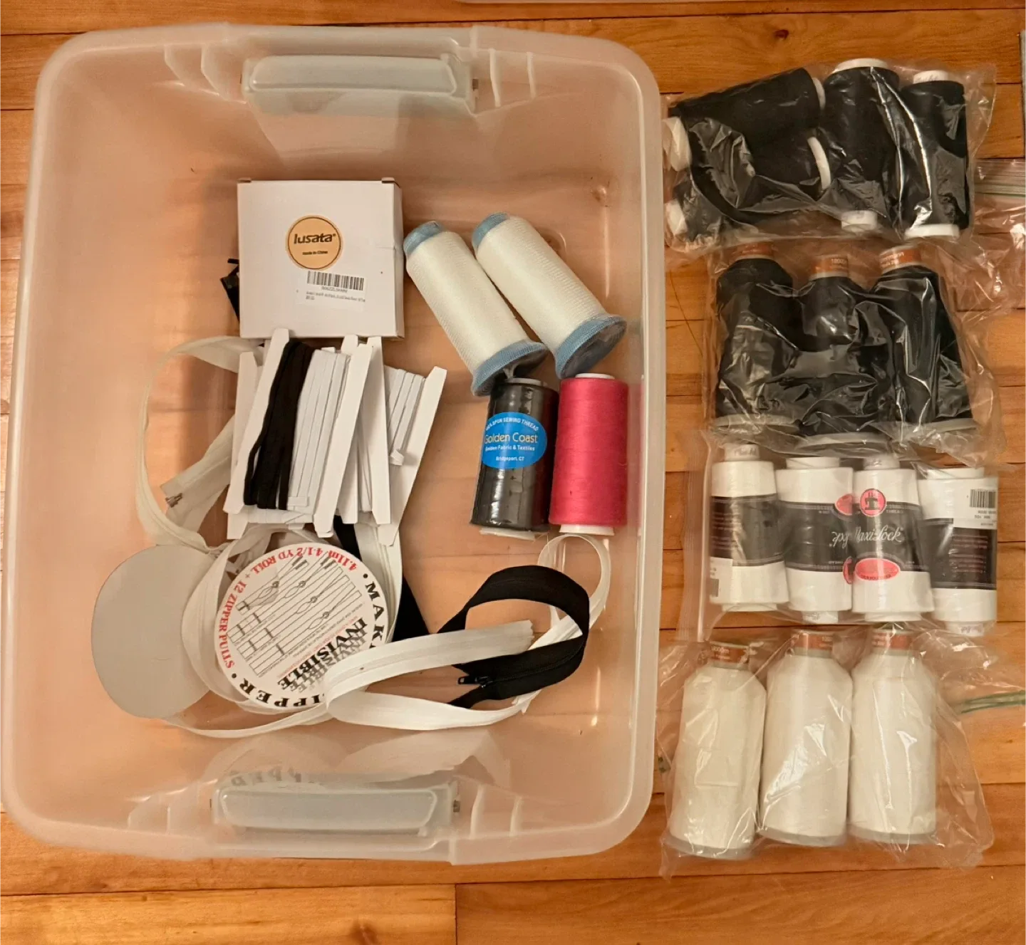 Sewing Thread, Zippers, and More