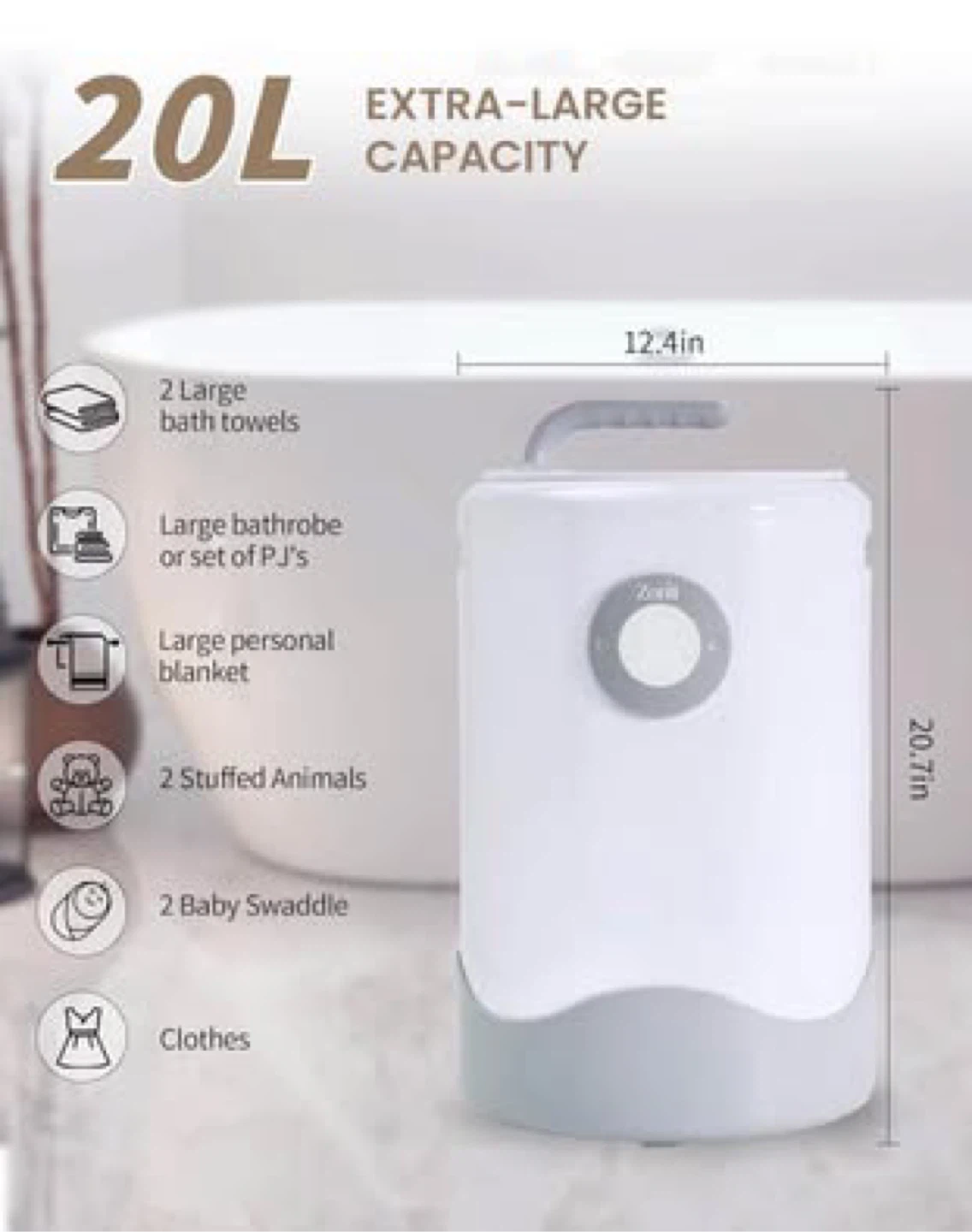 Zonli Towel Warmer - Extra Large 20L Capacity - photo 3