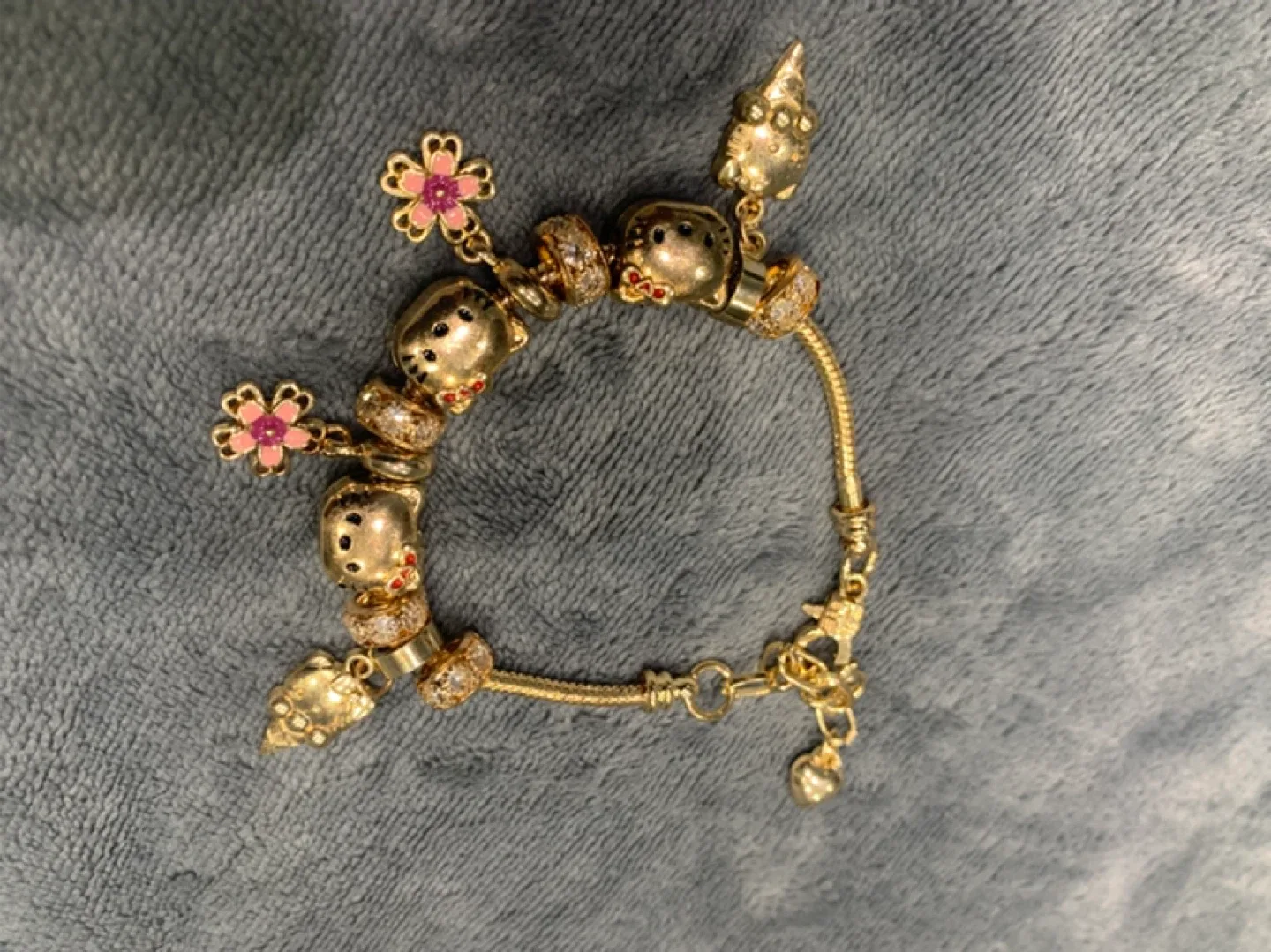 Hello Kitty Gold Charm Bracelet-Plated thumbnail
