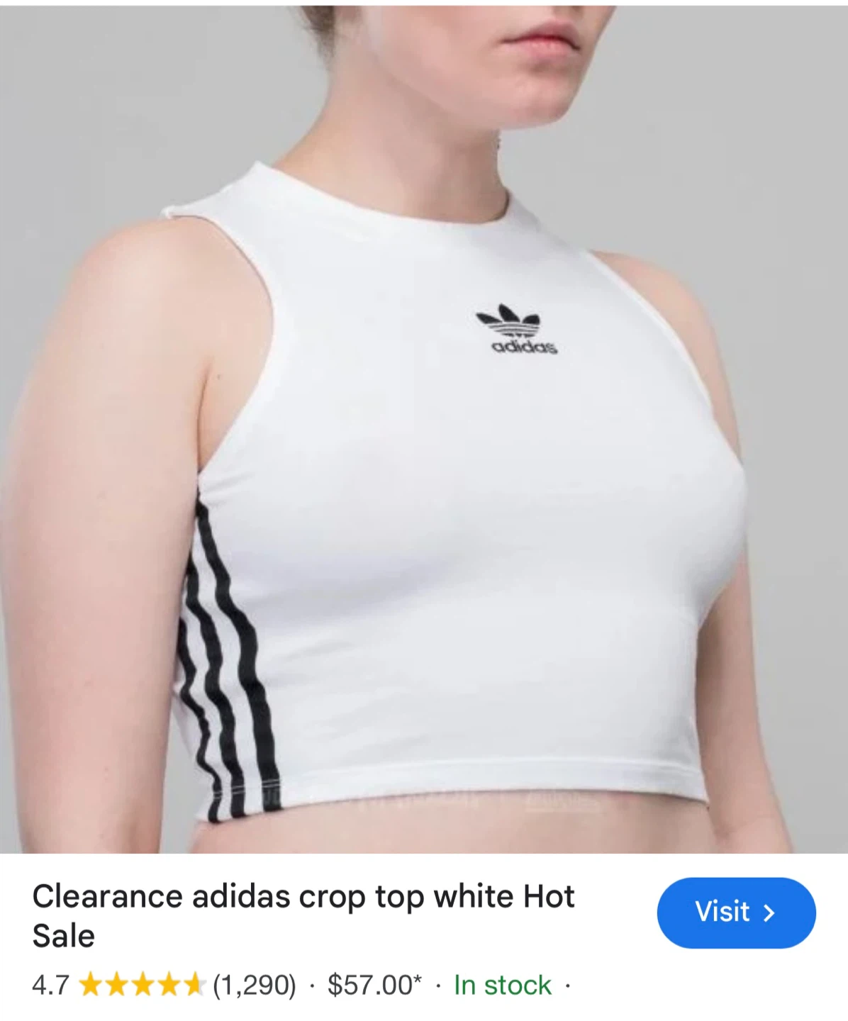 New Adidas Crop Top - Size 13-14Y/164