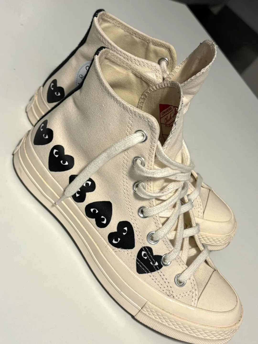 Converse x Comme des Garçons Cream High-Top Sneakers image indicator(2)