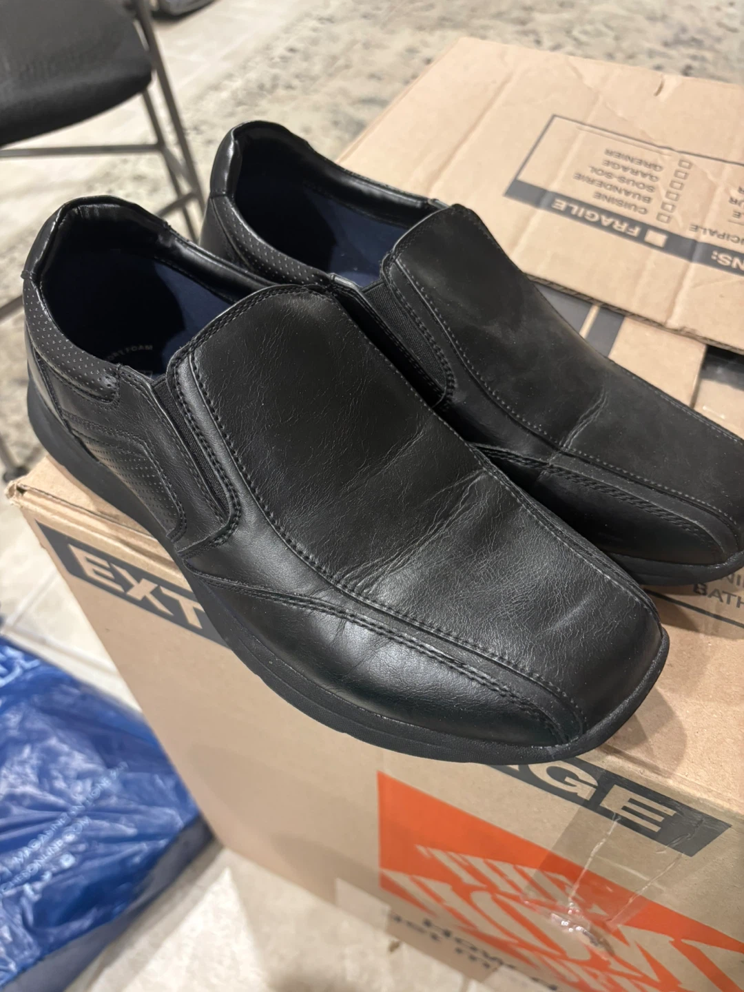 Call It Spring Black Vegan Leather Slip-On Shoes