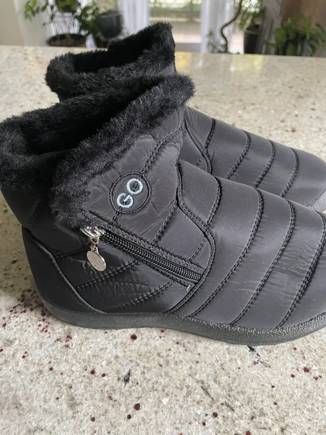 New GO Walk Black Winter Boots - Size 38