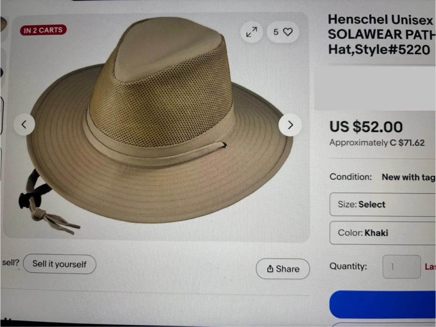 Henschel Hatquarters cotton twill mens medium image indicator(8)