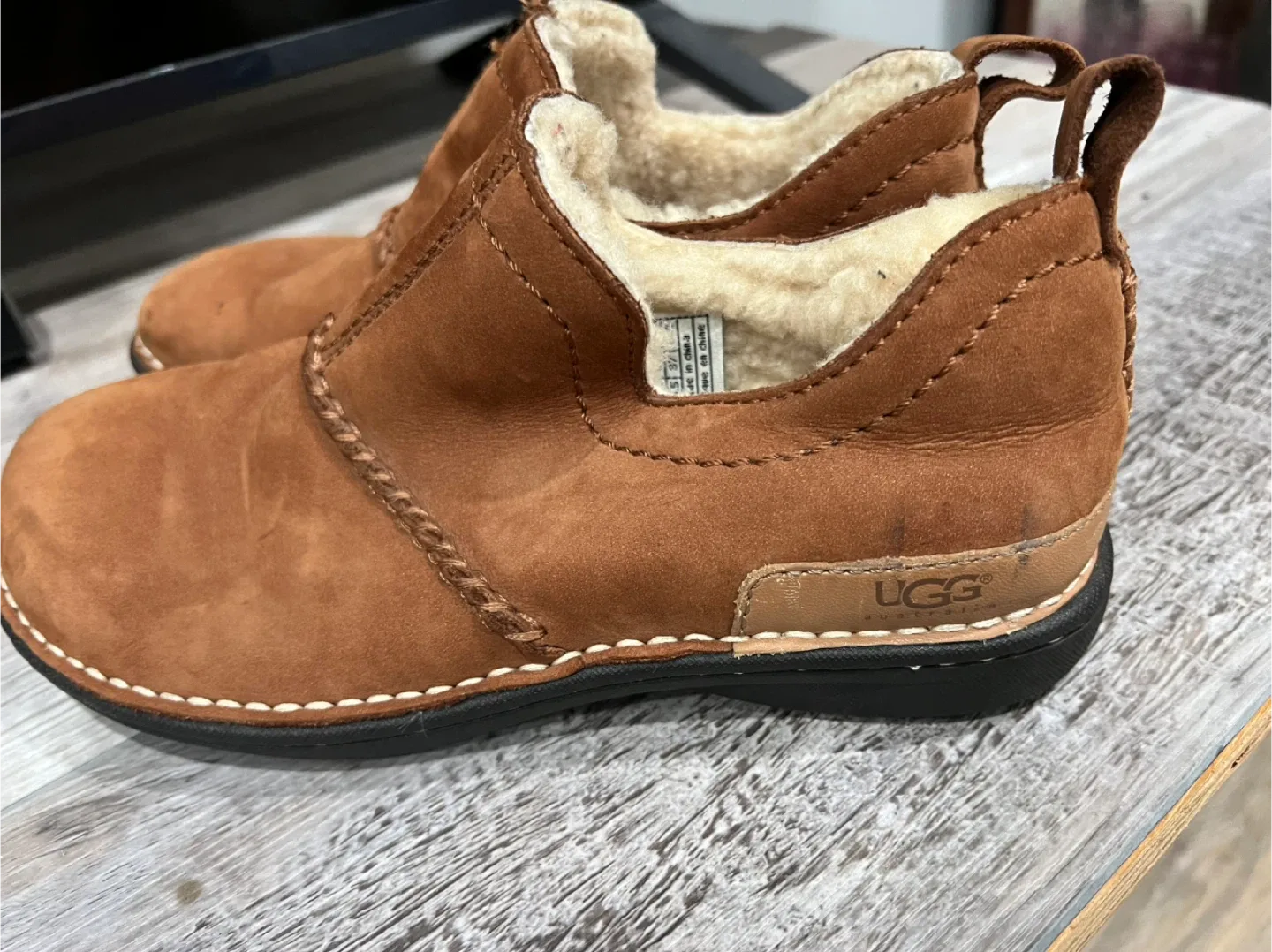 UGG Australia Brown Suede Leather Boots Size 6 image indicator(6)