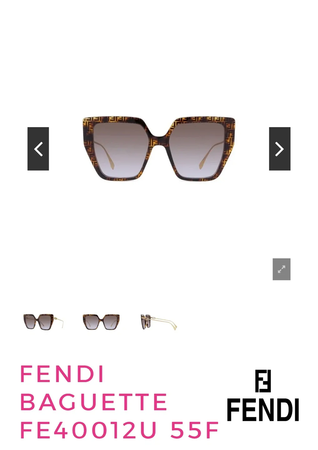 Fendi Baguette FE40012U 55F Sunglasses