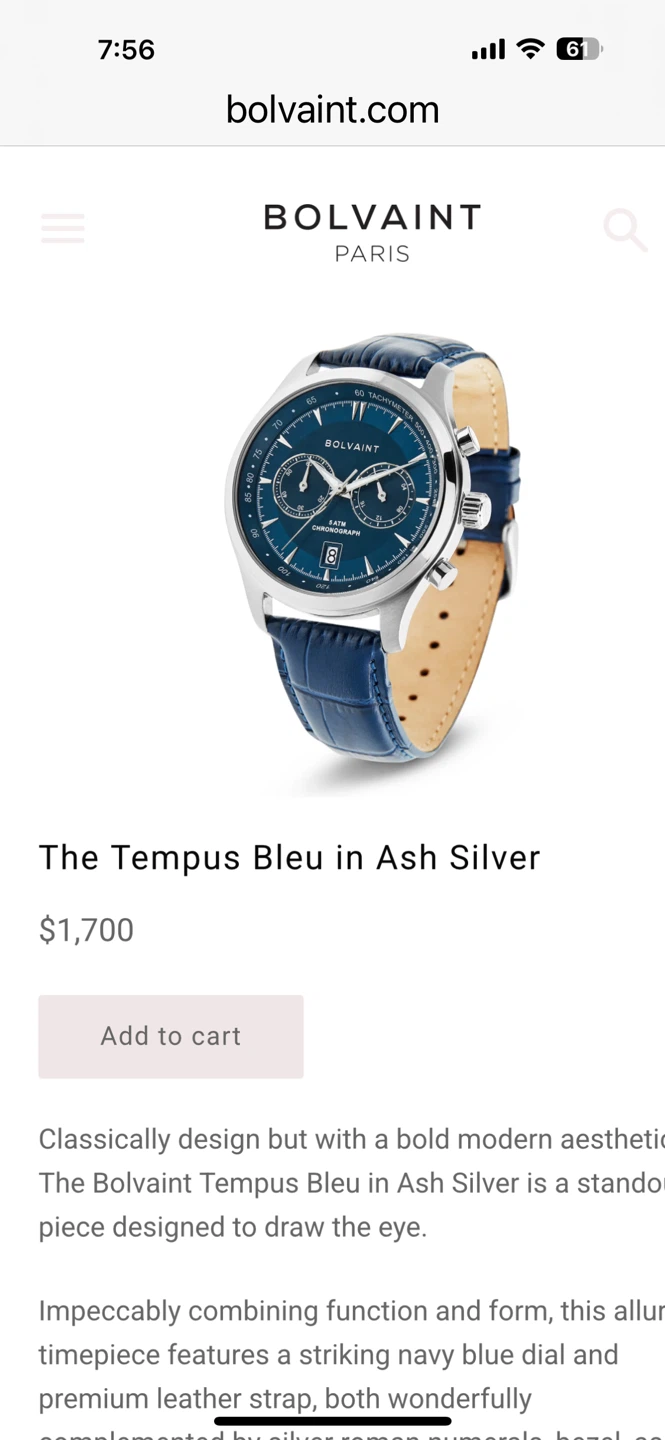 Bolvaint Tempus Bleu Ash Silver Watch - photo 3