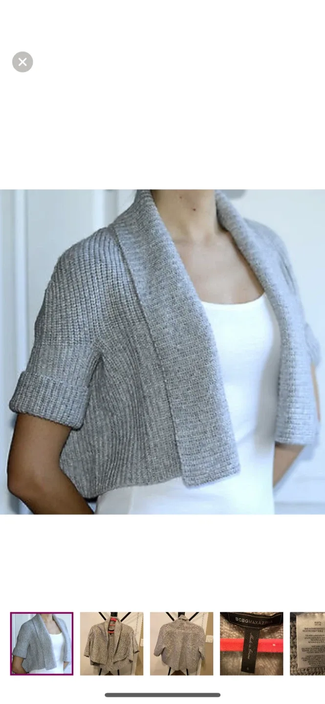 BCBGMAXAZRIA Grey Knit Bolero Shrug image indicator(4)