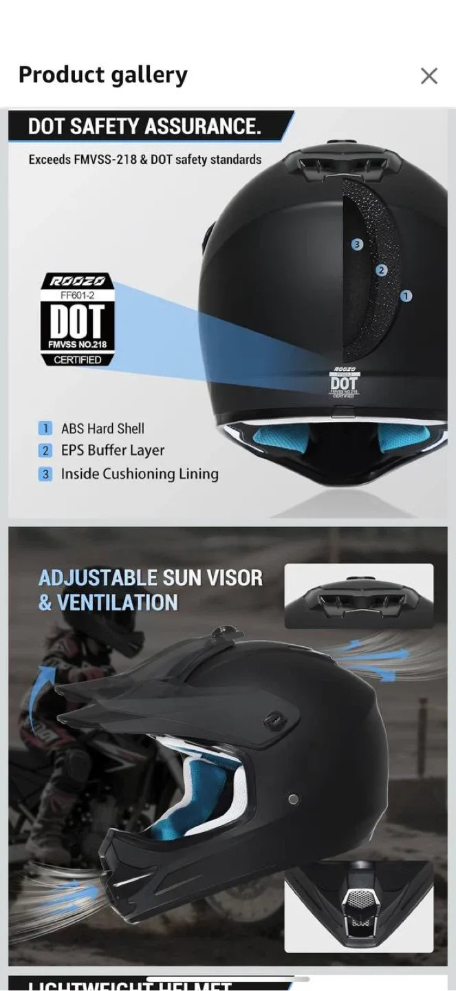 🏍️ Roozo Youth Dirt Bike Helmet Set — NEW 🖤 image indicator(8)