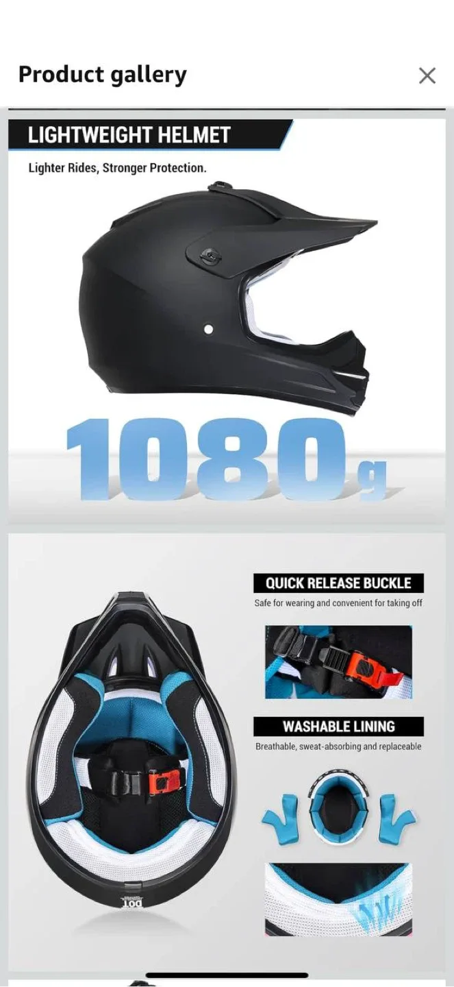 🏍️ Roozo Youth Dirt Bike Helmet Set — NEW 🖤 image indicator(10)