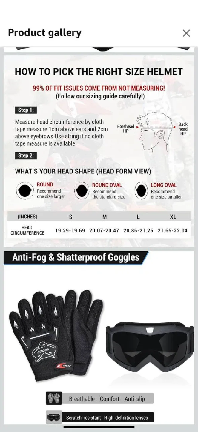 🏍️ Roozo Youth Dirt Bike Helmet Set — NEW 🖤 image indicator(9)