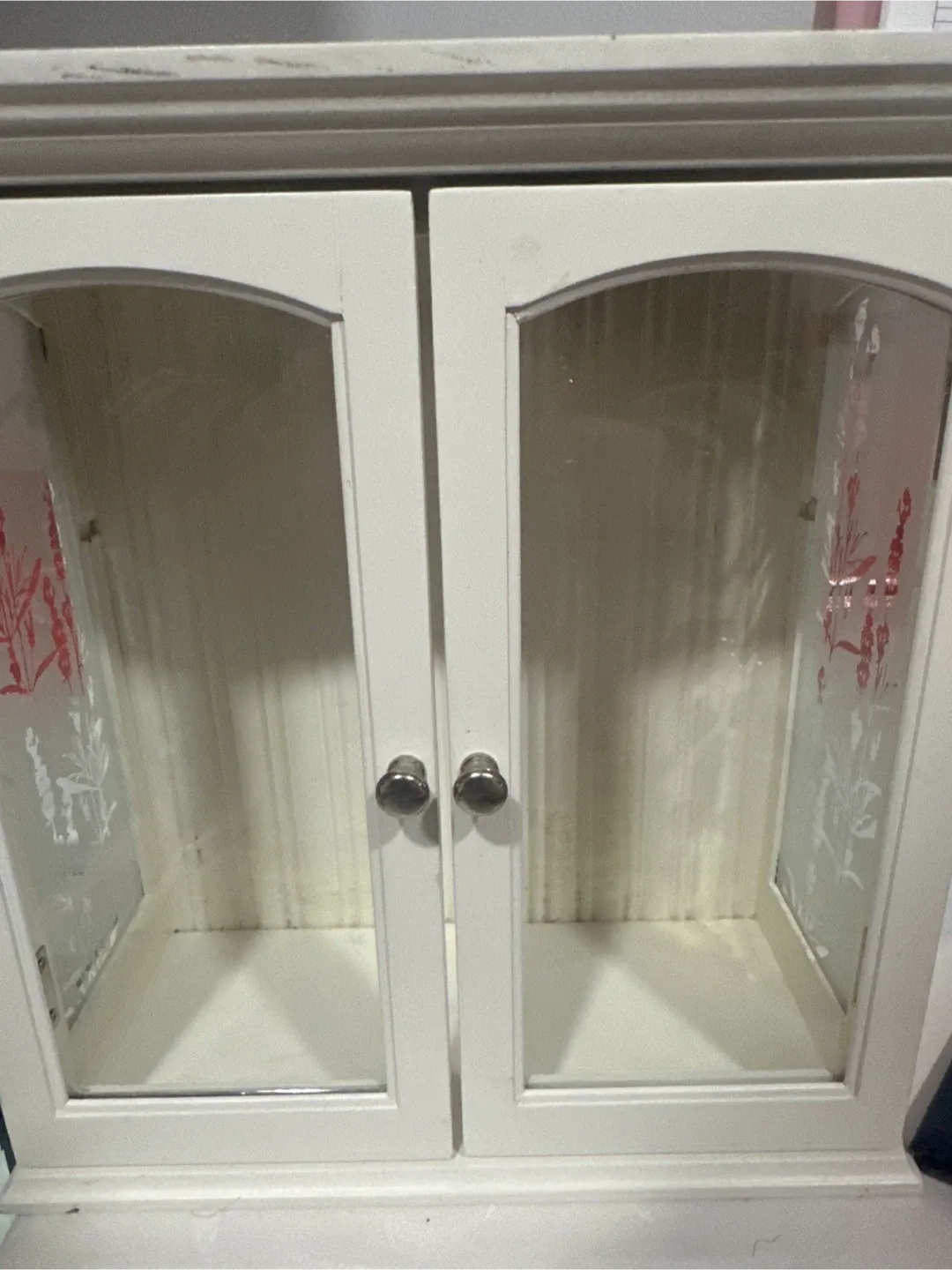 White Glass Door Display Cabinet image indicator(2)