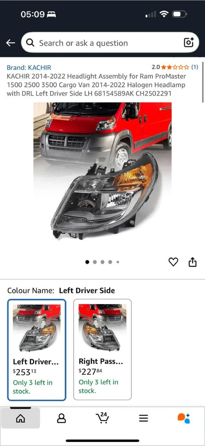 KACHIR Headlight Assembly for Ram 2014–2022 image indicator(5)