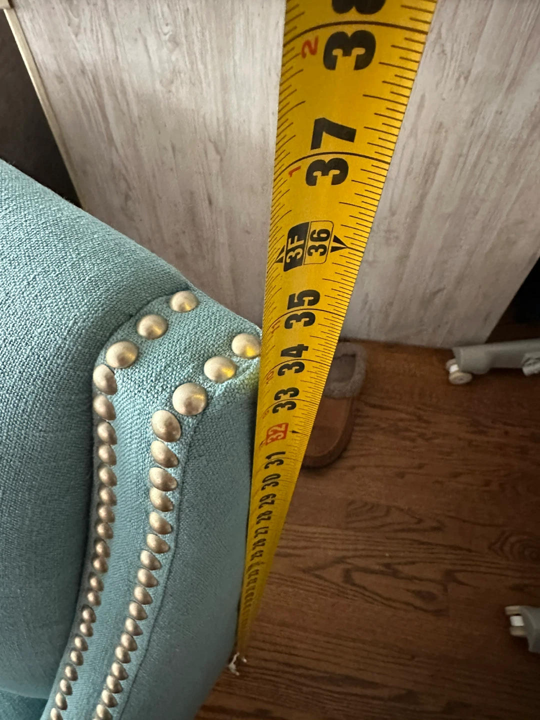 Accent Chair - Light Blue, Nailhead Trim - photo 5