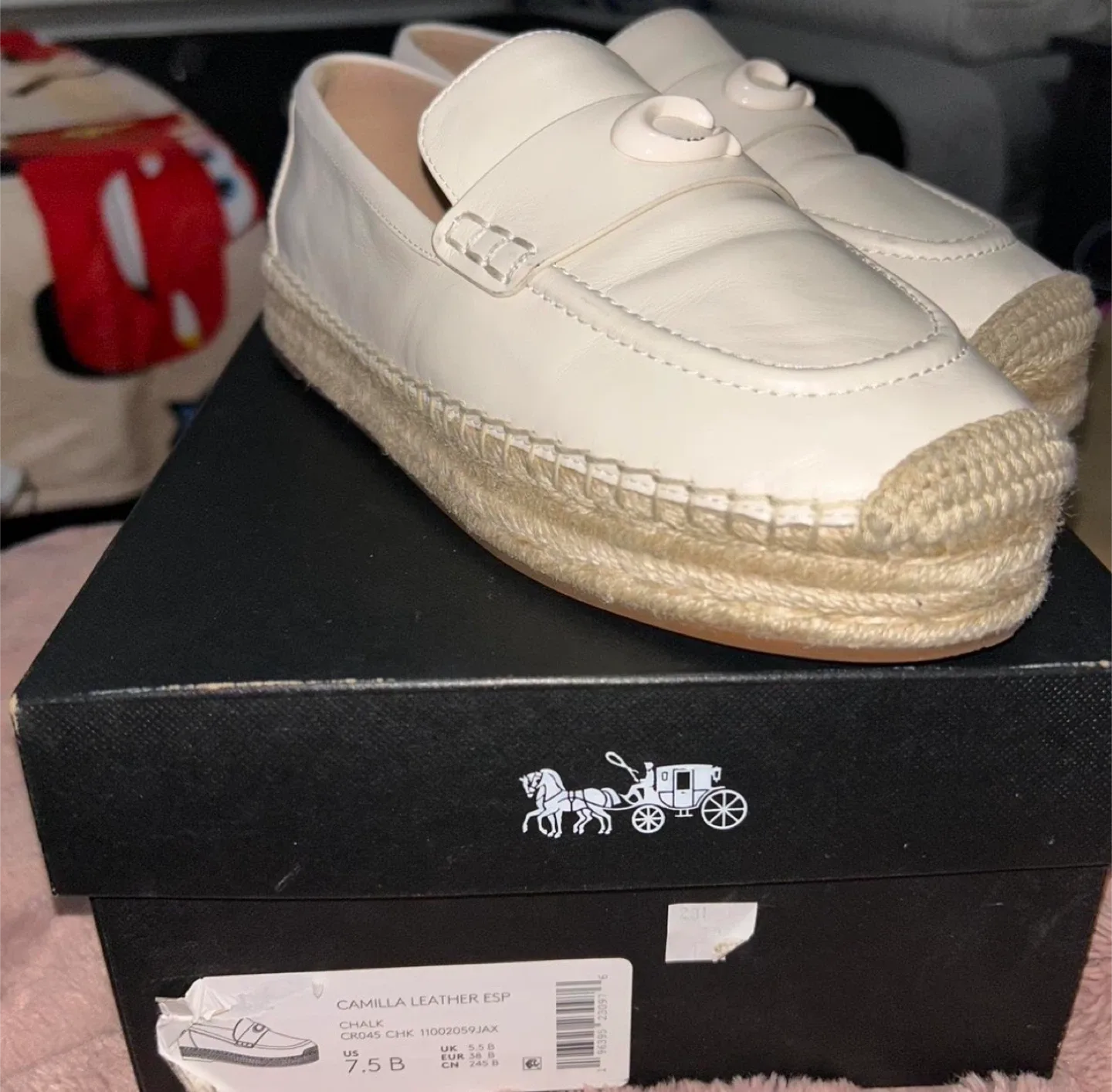 Coach Camilla Leather Espadrille Loafer Size 7.5 image indicator(2)